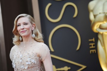 Nominee for Best Actress in "Blue Jasmine" Cate Blanchett arrives on the red carpet for the 86th Academy Awards on March 2nd, 2014 in Hollywood, California.
